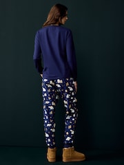 Society 8 Blue Ladies Festive Vibes Christmas Bear Pyjamas - Image 3 of 4