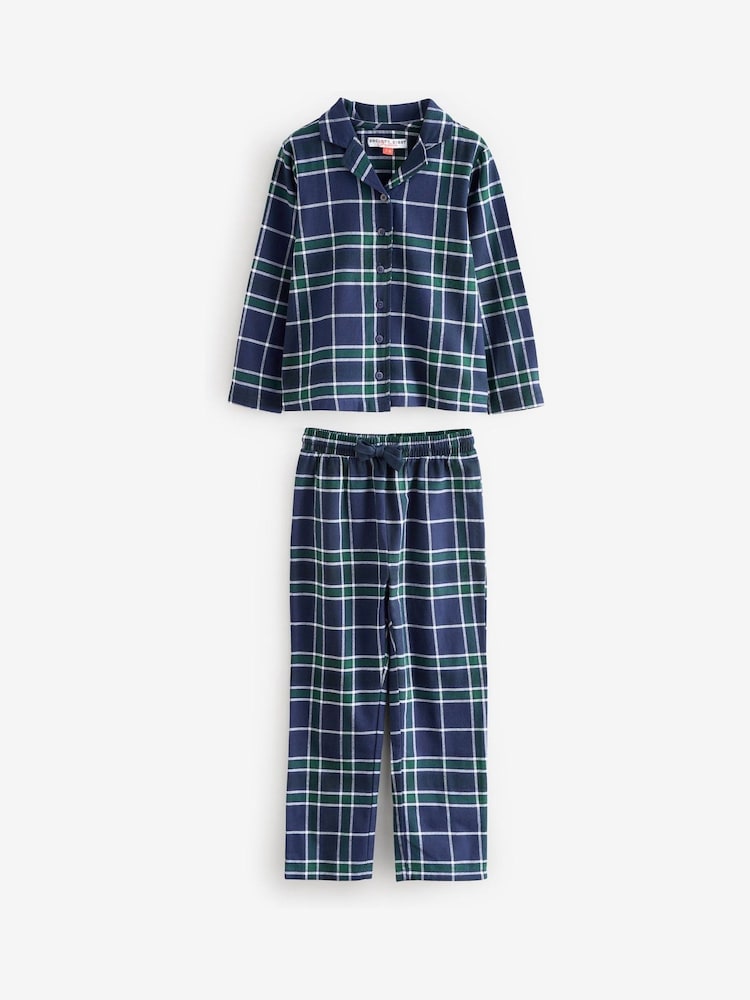 Society 8 Blue Boys 100% Cotton Flannel Christmas Pyjamas - Image 1 of 1