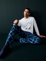 Society 8 Blue Mens Lapland Christmas Pyjamas - Image 1 of 1