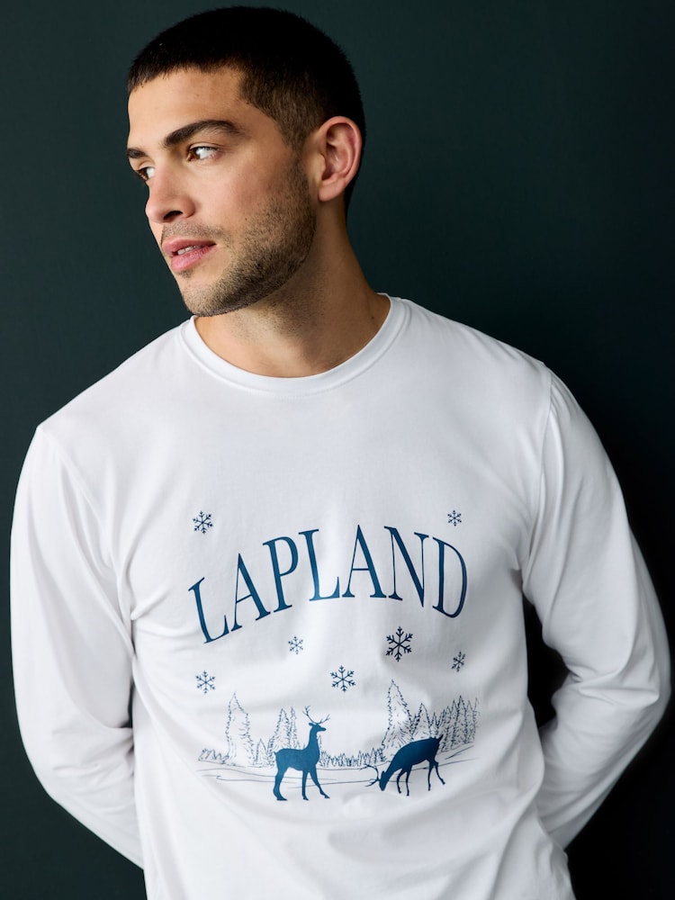 Society 8 Blue Mens Lapland Christmas Pyjamas - Image 3 of 3 Society 8 Blue Mens Lapland Christmas Pyjamas - Image 3 of 3