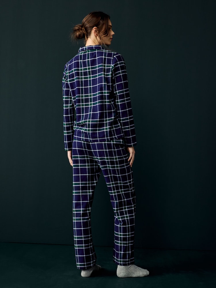 Society 8 Blue Ladies 100% Cotton Flannel Christmas Pyjamas - Image 2 of 4