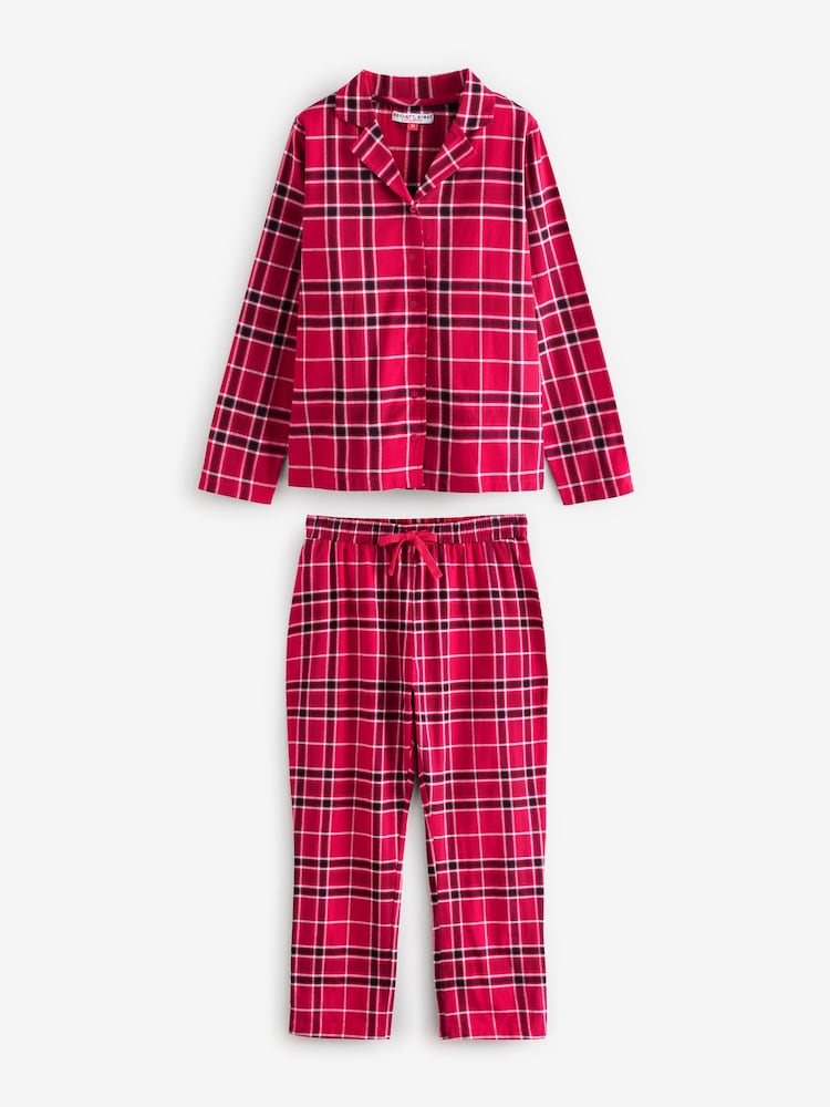 Society 8 Red Ladies 100% Cotton Flannel Christmas Pyjamas - Image 1 of 3