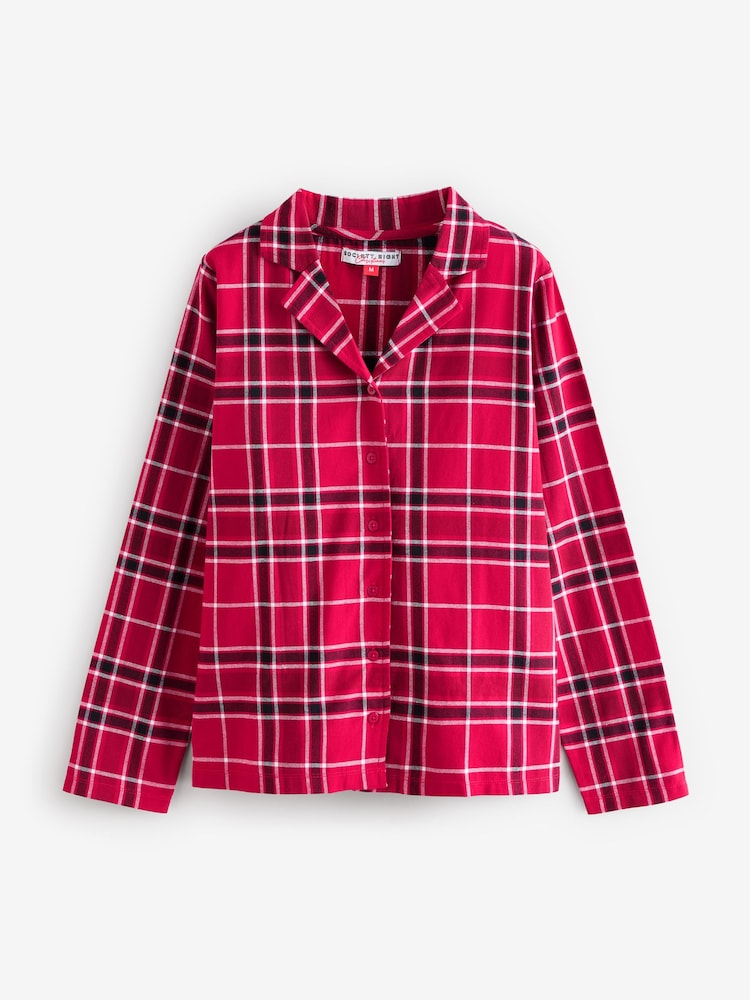 Society 8 Red Ladies 100% Cotton Flannel Christmas Pyjamas - Image 2 of 3