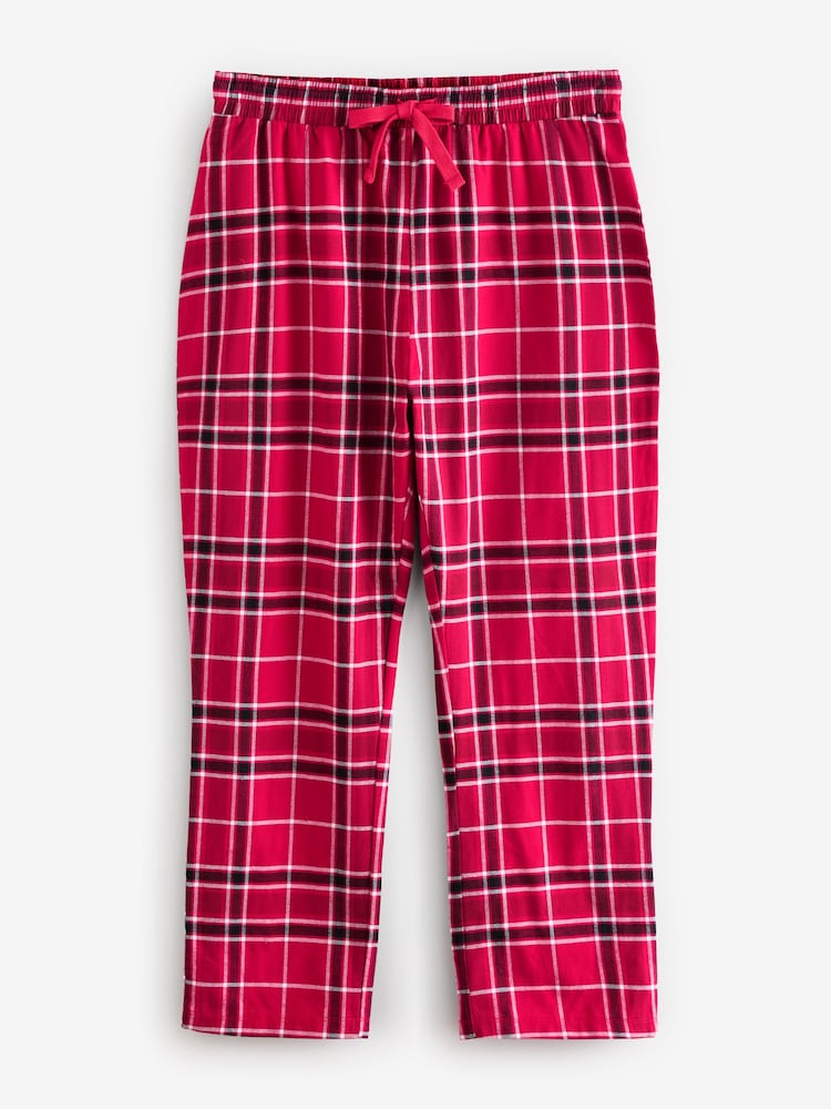 Society 8 Red Ladies 100% Cotton Flannel Christmas Pyjamas - Image 3 of 3