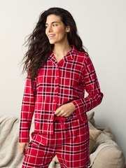 Society 8 Red Ladies 100% Cotton Flannel Christmas Pyjamas - Image 5 of 9