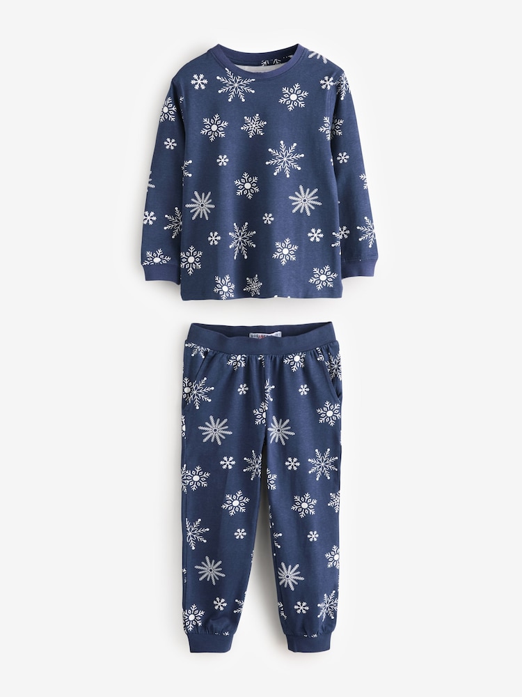 Society 8 Blue Boys Snowflake Christmas Pyjamas - Image 1 of 1