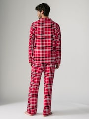 Society 8 Red Mens 100% Cotton Flannel Christmas Pyjamas - Image 4 of 9