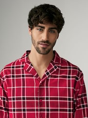 Society 8 Red Mens 100% Cotton Flannel Christmas Pyjamas - Image 6 of 9