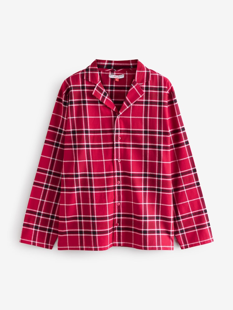 Society 8 Red Mens 100% Cotton Flannel Christmas Pyjamas - Image 9 of 9