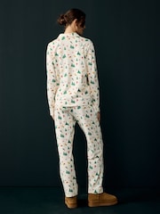 Society 8 Cream Ladies Ski Slope Christmas Pyjamas - Image 2 of 4