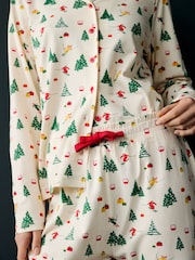 Society 8 Cream Ladies Ski Slope Christmas Pyjamas - Image 4 of 4
