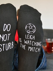 Solesmith Do Not Disturb Personalised Football Black Socks - Image 2 of 3