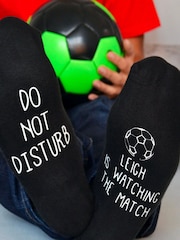 Solesmith Do Not Disturb Personalised Football Black Socks - Image 3 of 3