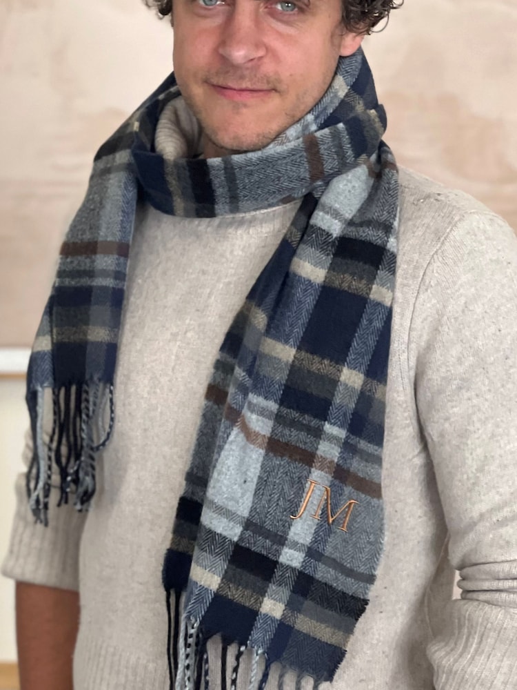 Solesmith Grey Check Subtle Scarf - Image 1 of 4