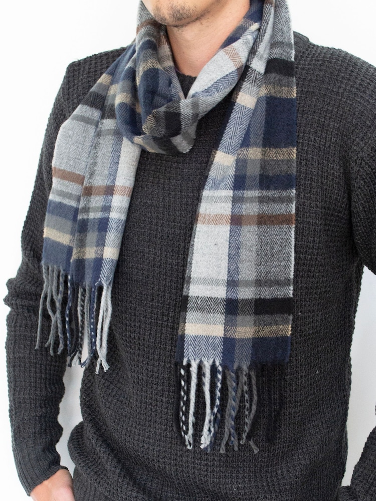 Solesmith Grey Check Subtle Scarf - Image 2 of 4