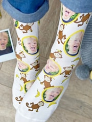 Solesmith My Little Cheeky Monkey Photo White Socks - Image 1 of 2