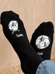 Solesmith Me and You Personalised Football Black Socks - Image 1 of 3