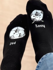 Solesmith Me and You Personalised Football Black Socks - Image 2 of 3