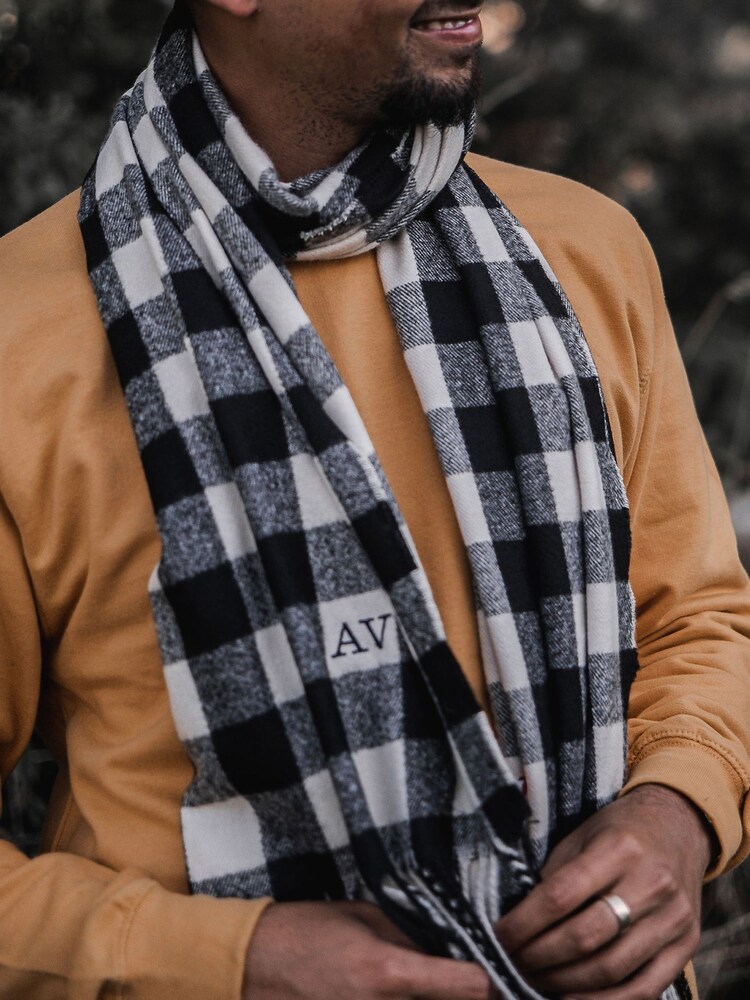 Solesmith Check Black Scarf - Image 1 of 4