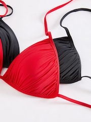 Friends Like These Pleated Triangle Tie Back Bikini Tops 2 Pack - Image 2 of 7