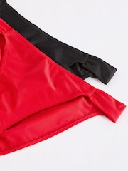 Friends Like These Multi Pleated Triangle Tie Back Bikini Bottoms 2 Pack - Image 2 of 7