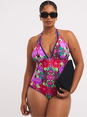 Figleaves Frida Halter Swimsuit Longer Length - Image 3 of 4