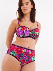 Figleaves Pink Frida High Waist Bikini Briefs - Image 1 of 4