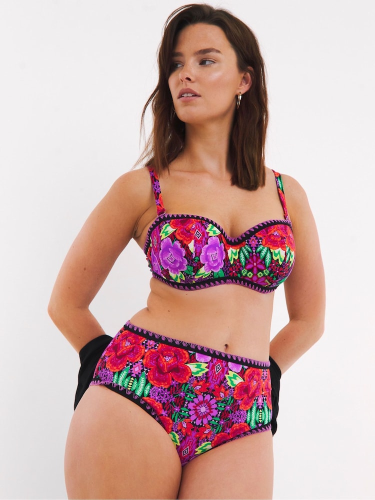 Figleaves Pink Frida Underwired Bandeau Bikini Top - Image 1 of 4