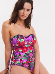 Figleaves Pink Frida Underwired Bandeau Tankini Top - Изображение 1 из 4