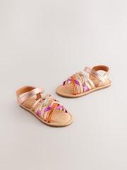 Metallic Wide Fit (G) Strap Sandals - Image 1 of 6