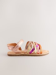 Metallic Wide Fit (G) Strap Sandals - Image 2 of 6