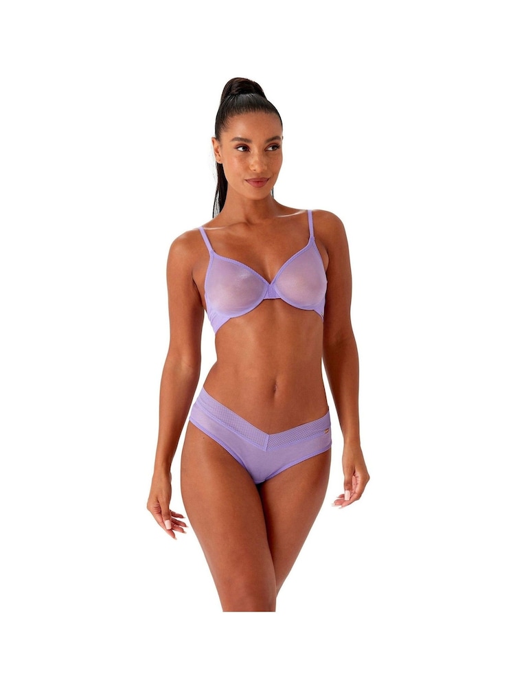 Gossard חזייה שקופה תחרה מבריקה סגולה - Image 3 of 12