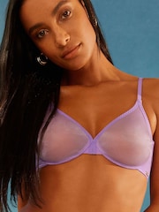 Gossard חזייה שקופה תחרה מבריקה סגולה - Image 7 of 12