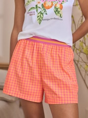 Fluro Orange Cotton Rib Vest Short Set Pyjamas - Image 5 of 5