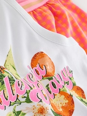 Fluro Orange Cotton Rib Vest Short Set Pyjamas - Image 8 of 8