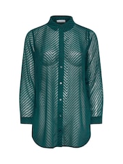 Grün - Yours Curve Chevron Burnout-Hemd - Bild 5 von 5
