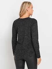 Long Tall Sally Black Side Button Top - Image 3 of 5