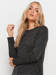 Long Tall Sally Black Side Button Top - Image 4 of 5