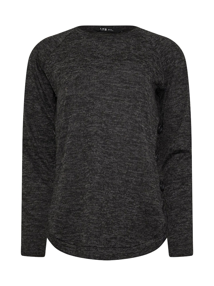 Long Tall Sally Black Side Button Top - Image 5 of 5
