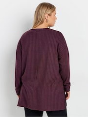 Yours Curve Purple Turtle Neck Side Split Jumper - Image 4 of 6