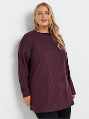 Yours Curve Purple Turtle Neck Side Split Jumper - Image 5 of 6