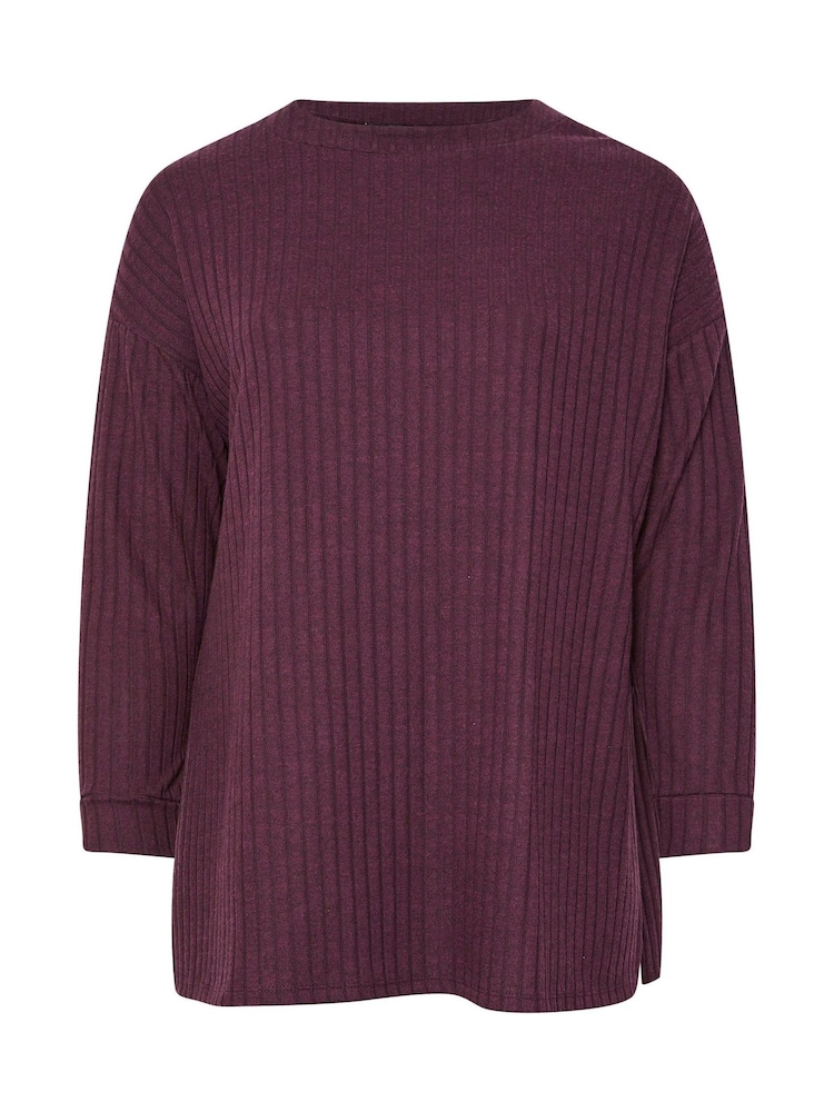 Yours Curve Purple Turtle Neck Side Split Jumper - Image 6 of 6