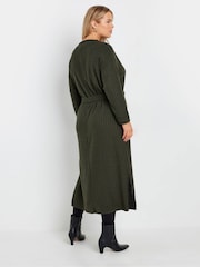 Yours Curve Green High Neck Knitted Midi Dress - Image 3 of 5