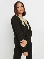 PixieGirl Petite Bow Intarsia Jumper - Image 4 of 5
