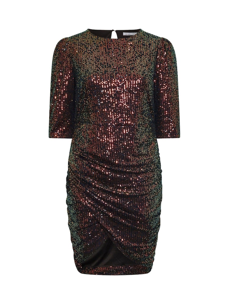 Grün - Yours Curve – London – Pailletten-Langarmkleid mit Raffungen - Bild 6 von 6 Grün - Yours Curve – London – Pailletten-Langarmkleid mit Raffungen - Bild 6 von 6