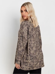 Yours Curve Natural Leopard Lounge Jumper - Image 3 of 5