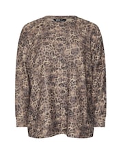 Yours Curve Natural Leopard Lounge Jumper - Image 5 of 5
