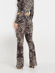 PixieGirl Petite Natural Leopard Fold Leggings - Image 3 of 5