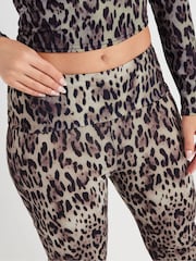 PixieGirl Petite Natural Leopard Fold Leggings - Image 4 of 5