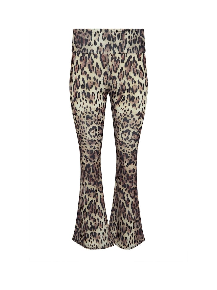 PixieGirl Petite Natural Leopard Fold Leggings - Image 5 of 5